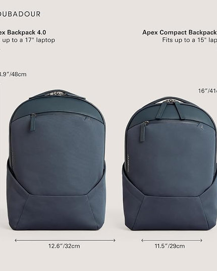 Troubadour Apex 4.0 Compact - 16L Premium Laptop Backpack - Ergonomic & Water Resistant - Designed for Work and Travel - Basalt