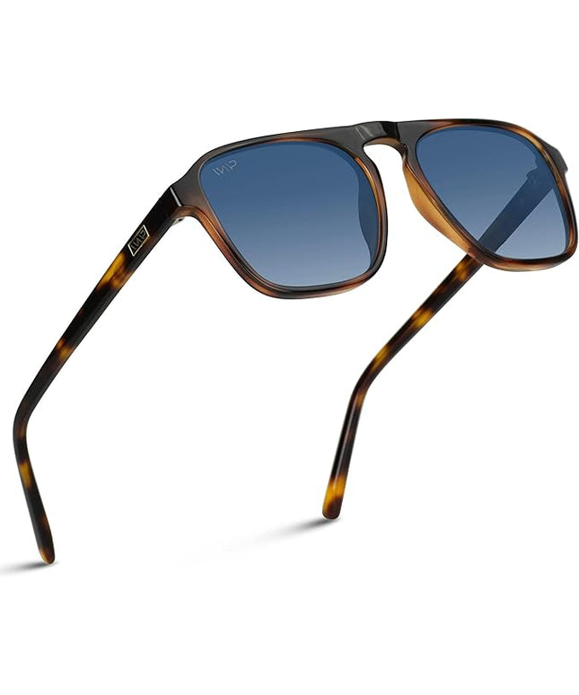 WearMe Pro Polarized Modern Aviator One-Bridge Square Mens Sunglasses