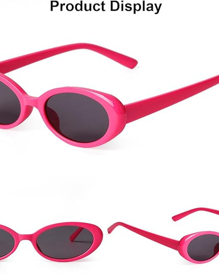 90s Sunglasses for Women Men Retro Small Oval Sunglasses