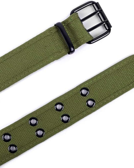 Boxed Gifts Parquet Casual Canvas Belt - Double Hole, Double Grommets for Men & Women