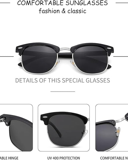Pro Acme Semi-Rimless Polarized Sunglasses UV 400 Protection for Women Men
