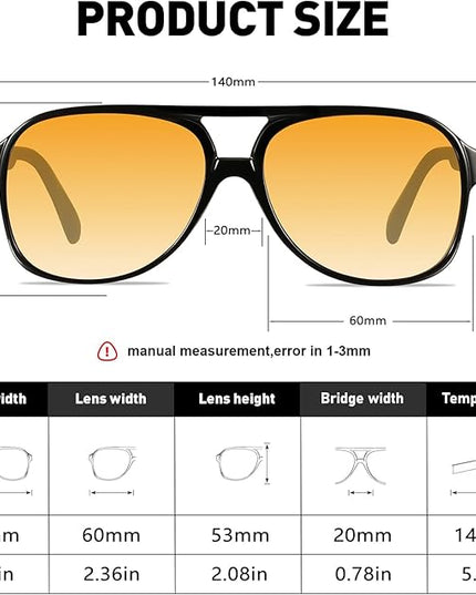 YDAOWKN Retro Aviator Sunglasses for Women Mens Large Frame Classic Vintage 70s Sun Glasses Aviators