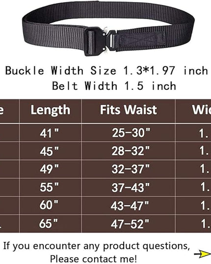 MOZETO Tactical Belts for Men 1.5" Nylon EDC CCW Gun Belt for Concealed Carry Holsters with Heavy Duty Quick Release Buckle