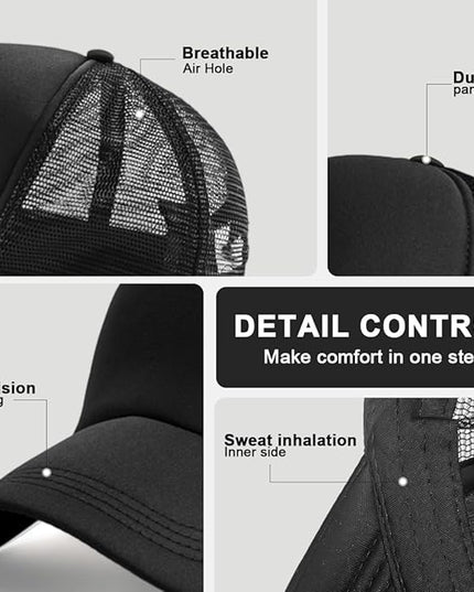 24 Pcs Trucker Hats Bulk Beach Hats for Men Mesh Back Ball Cap Rugged Classic Baseball Trucker Cap for Men and Women