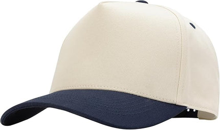 MEINICY Vintage Trendy Trucker Hat, Structured 5-Panel Snapback Hat, Adjustable Cotton Solid or 2-Tone Baseball Cap Men Women