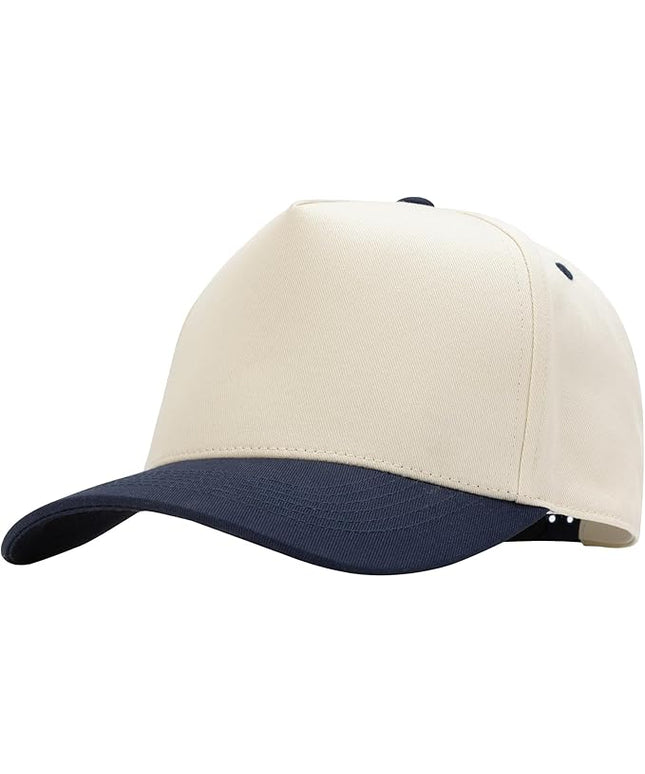 MEINICY Vintage Trendy Trucker Hat, Structured 5-Panel Snapback Hat, Adjustable Cotton Solid or 2-Tone Baseball Cap Men Women