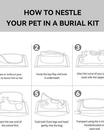 Pet Burial Bag for Dogs, Cats, Large Pets up to 80lb - Pet Caskets or Burial Boxes Alternative, Eco-Conscious Pet Body Bag with Handle & Custom Memorial Surface (Blue, L)