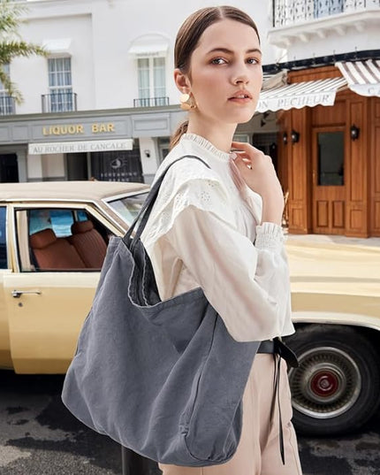 Canvas Tote Bag for Women Large Hobo Shoulder Bag for Work Travel Casual Message Bag Tote Purse handbags