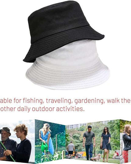 Cotton Bucket Hat for Women Men Summer Travel Sun Beach Bucket Cap, Unisex Outdoor Fisherman Hat