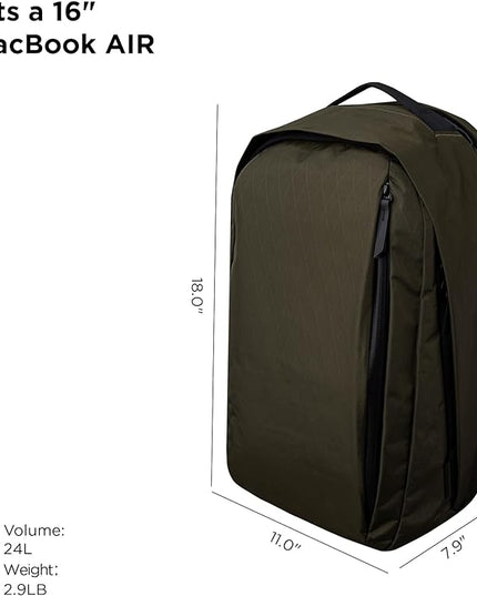 ALPAKA Metro Backpack Pro for Men - Fits 15.6" Laptop Business Travel Backpack with YKK Zippers, MOD Key Leash & Luggage Pass-through, Weatherproof X-pac Material Work Bag(Olive Green)