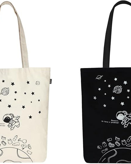 Ecoright Tote Bag for Women with Zipper, Small Tote Bag, Canvas Bag, Reusable Cotton Bag for Beach, Grocery, School & Work