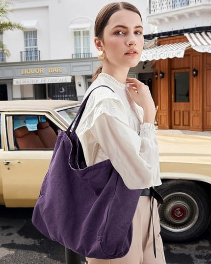 Canvas Tote Bag for Women Large Hobo Shoulder Bag for Work Travel Casual Message Bag Tote Purse handbags