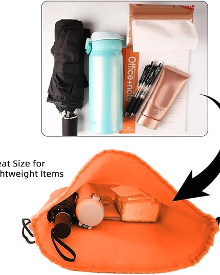 GoodtoU Nylon Drawstring Gym Bag - Cinch Sack Backpack for Sport, Traveling and Teams (60Pcs, Orange)