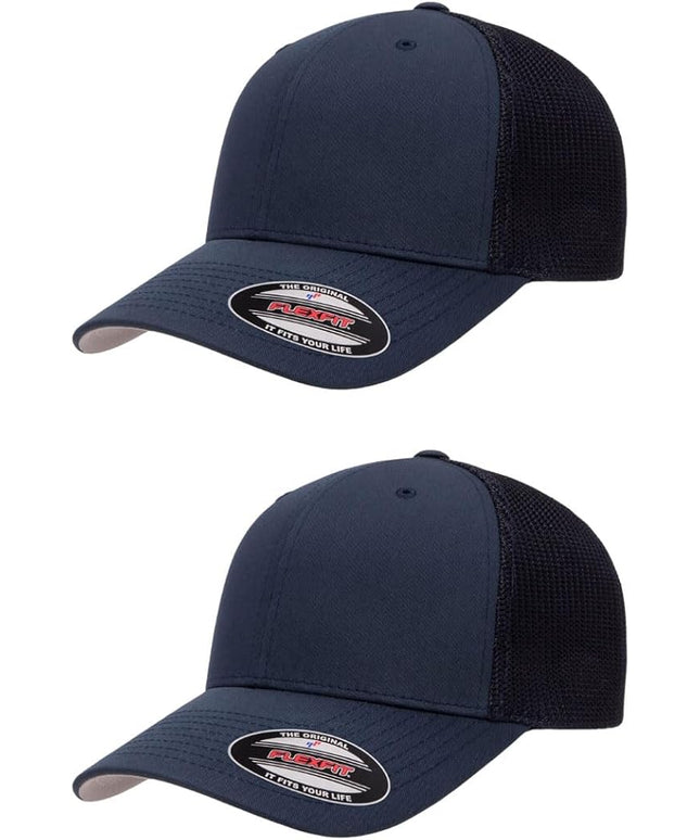 Flexfit 6511 Fitted Mid-Profile Stretchable Mesh Panels Trucker Cap | Bulk Pack Available