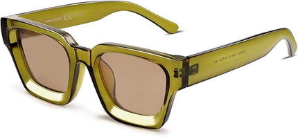VANLINKER Thick Square Sunglasses for Men Women Retro Chunky Rectangle Shades UV400 Protection VL9731