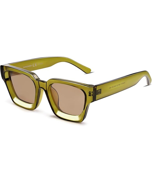 VANLINKER Thick Square Sunglasses for Men Women Retro Chunky Rectangle Shades UV400 Protection VL9731