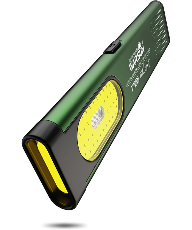 WARSUN Compact Multi-Mode Pocket LED Flashlight - 675LM, USB-C Rechargeable, IPX4, Dual Material, Red/Blue Strobe, for Everyday Carry & Travel
