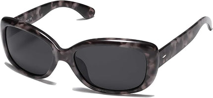 SOJOS Vintage Square Sunglasses for Women Polarized UV Protection Havana Frame SJ2111