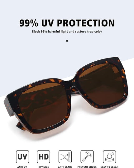 MEETSUN Oversized Fit Over Glasses Sunglasses for Women Men Large Trendy Polarized Sunglasses for Driving UV Protection