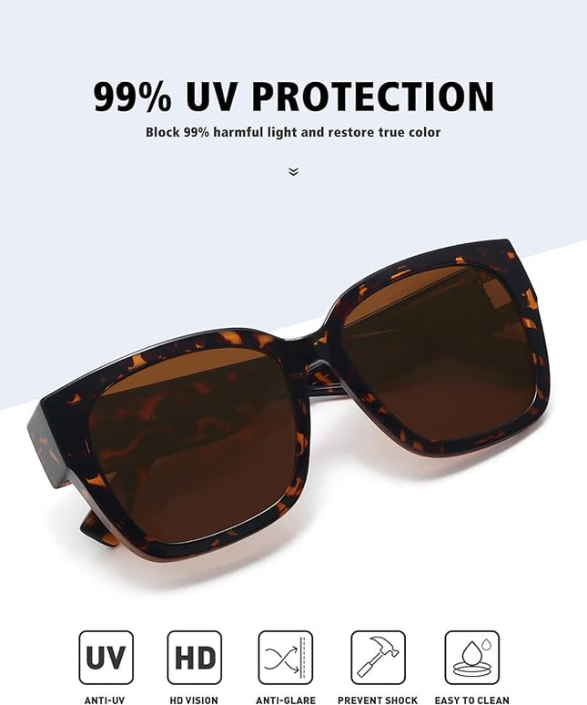 MEETSUN Oversized Fit Over Glasses Sunglasses for Women Men Large Trendy Polarized Sunglasses for Driving UV Protection