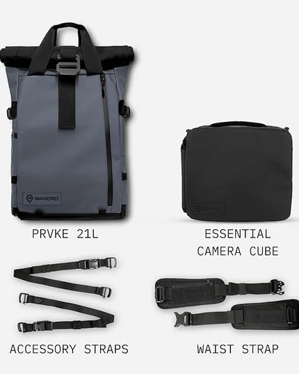 WANDRD PRVKE 21L, V3 Photography Bundle: Weather-Resistant Travel & Camera Backpack with Laptop Sleeve, Quick Side Access, Clamshell Opening – Ideal Photography & Travel Bag