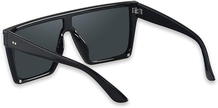LYZOIT Square Oversized Sunglasses for Women Men Big Flat Top Fashion Shield Large UV Protection Rimless Shades