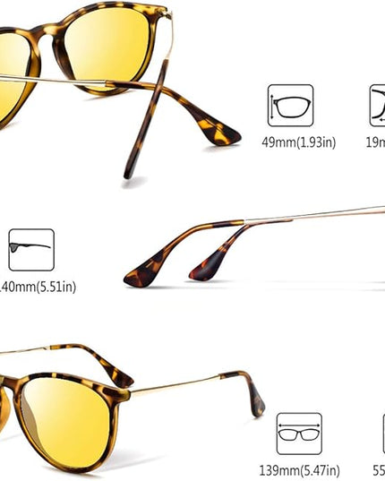 CHBP Polarized Sunglasses for Women Men - Trendy 2025 Vintage Classic Retro Round Mirrored Lens Designer Style