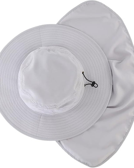 Home Prefer UPF50 Mens Sun Hat with Neck Flap Quick Dry UV Protection Cap Womens Wide Brim Fishing Hat Neck Flap Beach Garden