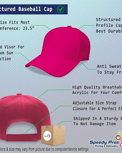 Baseball Cap Custom Personalized Text Dad Hats for Men & Women Strap Closure