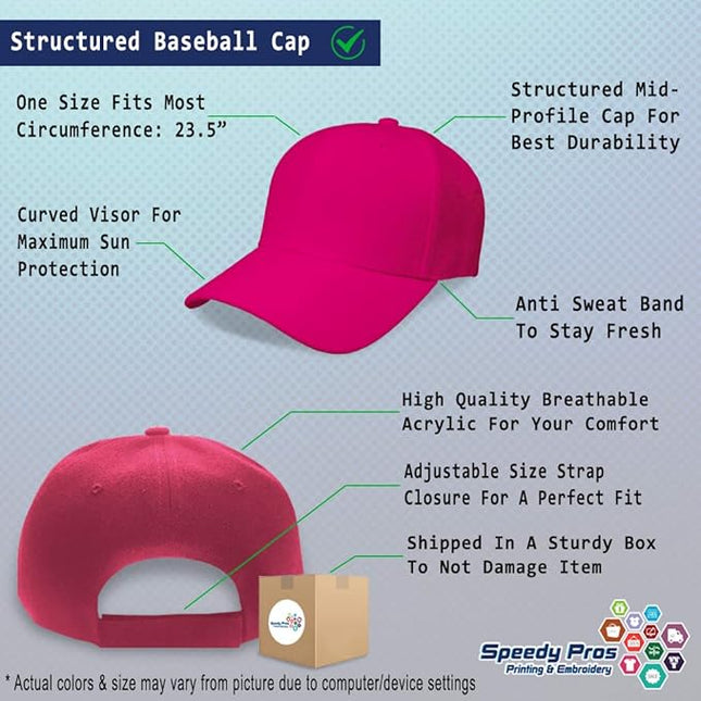 Baseball Cap Custom Personalized Text Dad Hats for Men & Women Strap Closure
