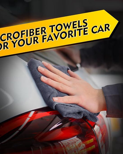 HOMEXCEL Grey Microfiber Cleaning Cloth 20 Pack 11.5 x 11.5 inch Microfiber Towels for Cars Ultra Absorbent Car Washing Cloth Lint Free Streak Free Cleaning Rags for Car Kitchen Window