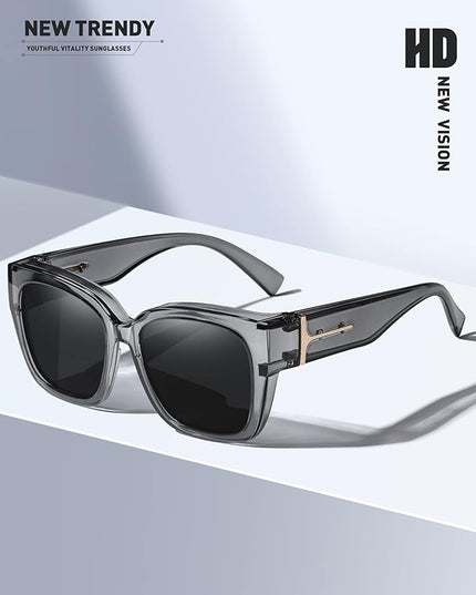MEETSUN Oversized Fit Over Glasses Sunglasses for Women Men Large Trendy Polarized Sunglasses for Driving UV Protection