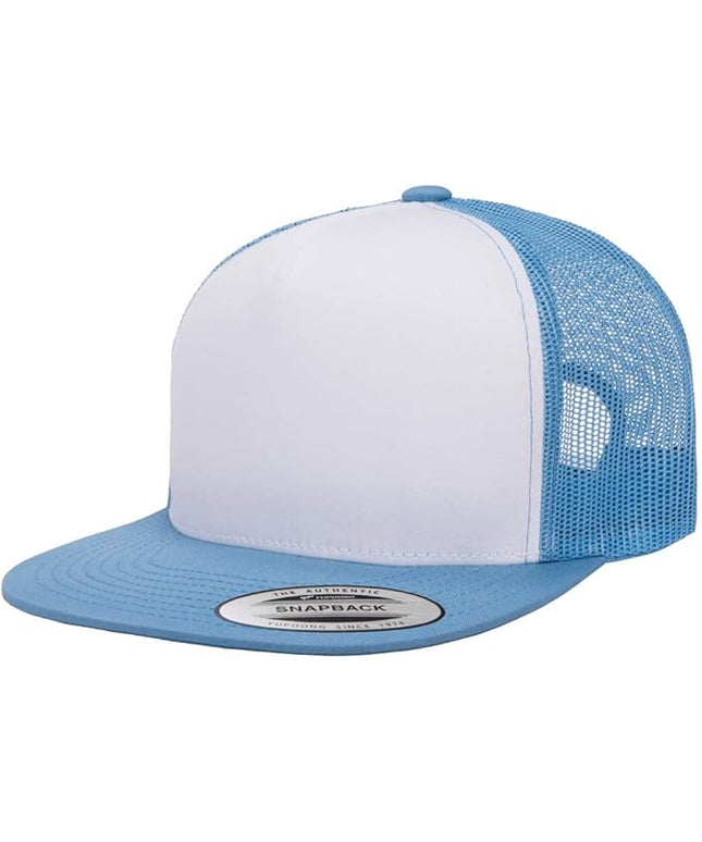 Yupoong 5-Panel YP Classic Trucker Cap | High Profile Flat Visor Snapback | OSFM | Bulk Packs Available