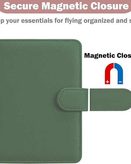 HOTCOOL Passport Holder Travel Essentials Airplane & Cruise Essentials Ship Leather Wallet Cover Case RFID Blocking Women & Men Vacation Travel Accessories Gifts Deals, Litchi - Green