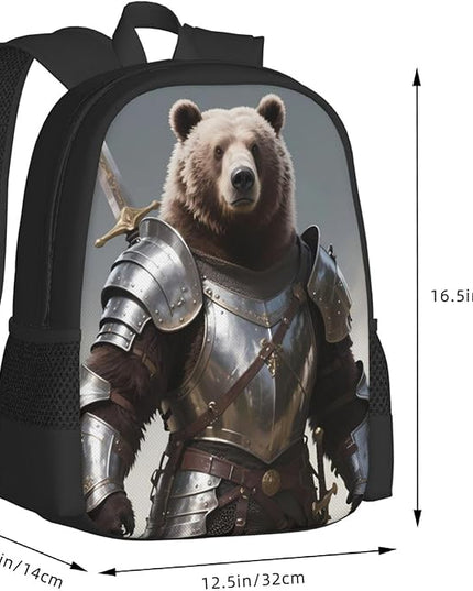 Bear And Sword Laptop Backpack Fits 15 Inch Laptop Travel Backpack Rucksack For Men Women