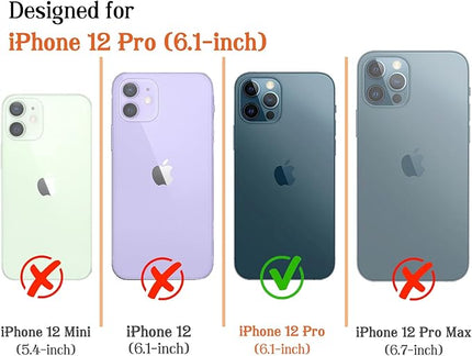 Magnetic for iPhone 12/12P Case Cute Stripes Phone Case, Shockproof Slim TPU and Hard PC Protective Phone Cover Compatible with MagSafe Designed for Women Girls, Green and Blue