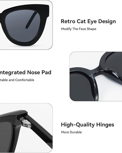 Dollger Retro Cat Eye Sunglasses Women Men Vintage Square Tortoise Shell Fashion Cateye Sunglasses