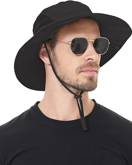 Sun Hat for Men Women UPF 50+ Fishing Hats Waterproof Wide Brim Boonie Bucket Hat for Safari Beach Hiking Garden