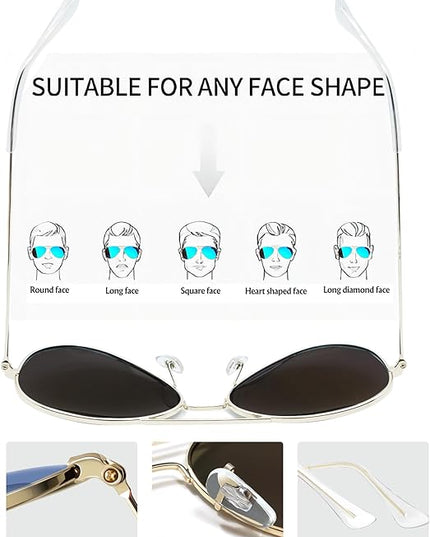 Joopin Polarized Metal Aviation Sunglasses Men, Classic Military Sun Glasses Women, Rectangle Shades UV400 Protection Costume