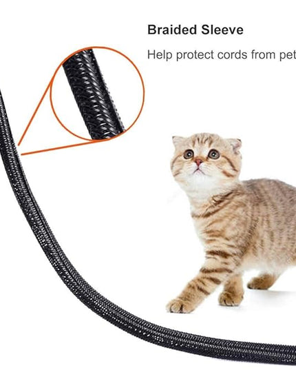 ZhiYo 6.6ft - 1 inch Cable Sleeve, Cord Wrap Wire Protector Tubing for Pets, PC Cable Wrap, Computer Cable Management Sleeve - Black