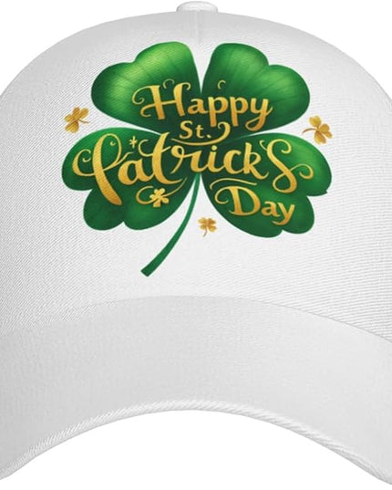 St. Patrick's Day Lucky Shamrock Hat Adjustable Irish Green Clover Baseball Cap Trucker Hat for Men Women