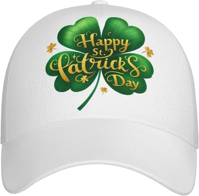 St. Patrick's Day Lucky Shamrock Hat Adjustable Irish Green Clover Baseball Cap Trucker Hat for Men Women
