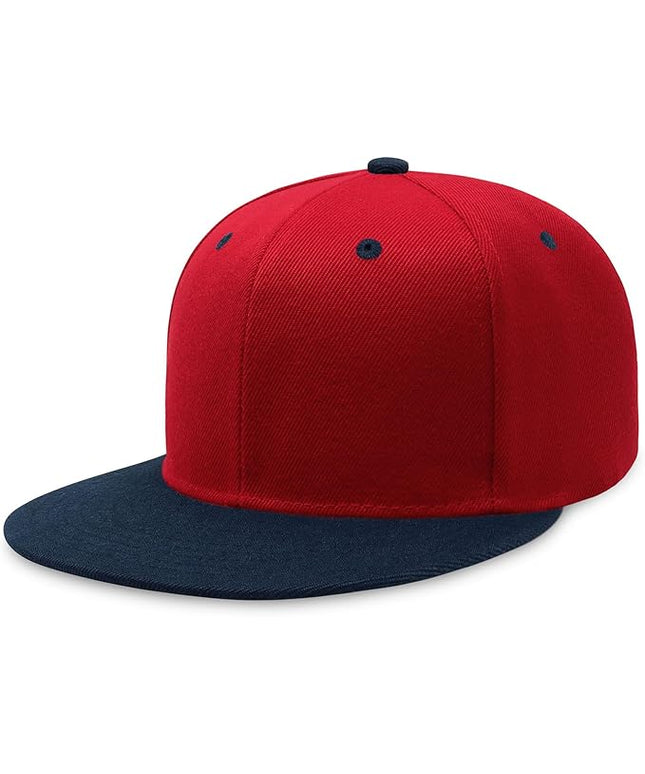 CHOK.LIDS Flat Bill Visor Classic Snapback Hat Blank Adjustable Brim High Top End Trendy Color Style Plain Tone Baseball Cap
