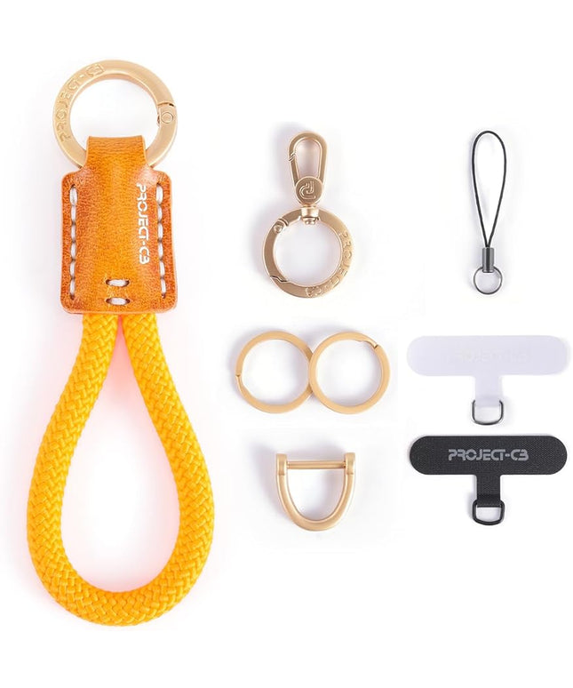 project-cb Phone Finger Ring Strap 1,Phone Tether Tab 2,Phone Lanyard,Phone Strap,Key Chain,Key Ring 2,Charms for Phone Case,Phone Accessories(Orange-G)