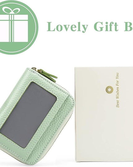 GOIACII Small Genuine Leather Wallet for Women, RFID Blocking Credit Card Holder Wallet