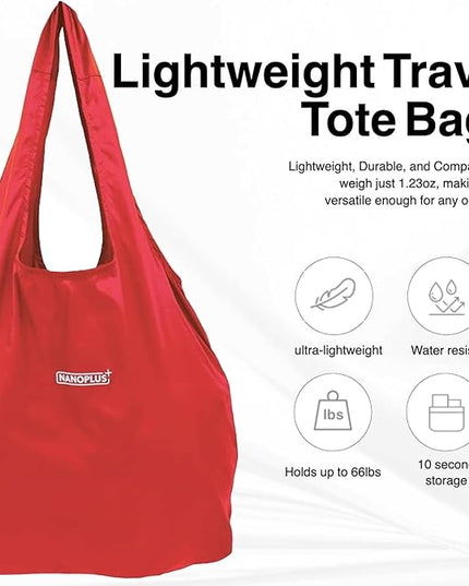 Compact Reusable Grocery Tote Bag – Lightweight, Foldable & Packable Shopping Bag for Travel