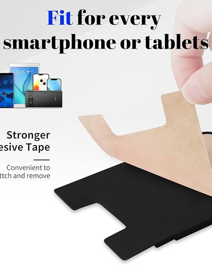 Senose Sticky Wallet for Phone, Back of Phone Card Holder - Strong Adhesive Sticker Compatible for iPhone & Most Smartphones - Black
