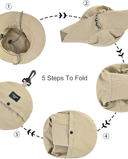 FEICUI Men Women Outdoor Bucket Hat Quick Dry Packable UV Protection Boonie Sun Hat