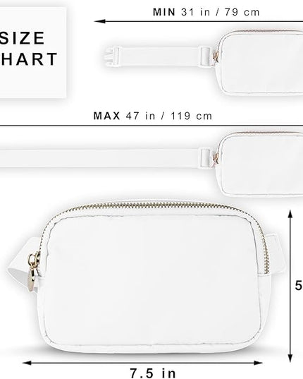 DANCOUR Women's White Nylon Crossbody Bag, Water Resistant, 7.5" x 2" x 5"