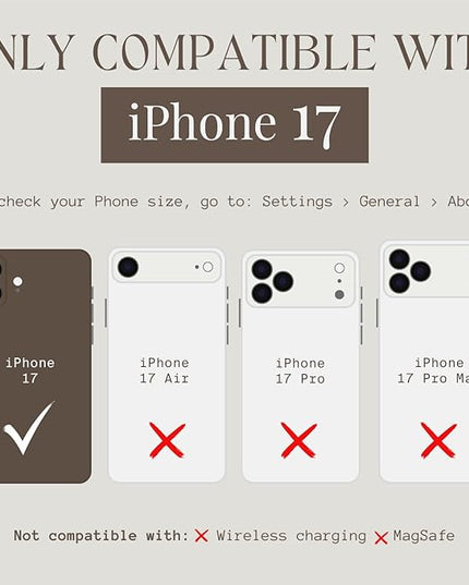 Walli Cases for iPhone 17 Case Aesthetic Wallet Phone Case Card Holder, Securely Holds up to 2 Cards - Cute, Trendy Phone Cover for Women, fits iPhone 17, with Kickstand & Finger Strap